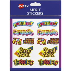 Avery Merit Stickers Caption Shapes 18X30mm Pack 120