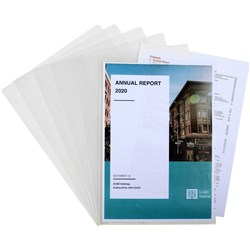 Bantex Plastic Letter Files A4 Transparent Plastic Clear Pack of 10
