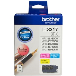 Brother LC3317 Ink Cartridge Value Pack of 3 Assorted Colours