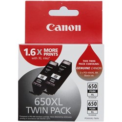 Canon PGI650XLBK Ink Cartridge Twin Pack Black High Yield