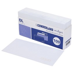 Cumberland Envelope DL Strip Seal Post Code Secretive White Pack Of 100