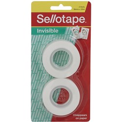 Sellotape Finishing Tape Matt 18mm x 25m Invisible Tape Pack of 2