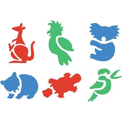 EC Stencil Australian Animals Set 1 190 x 190mm Pack of 6