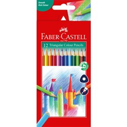 Faber-Castell Colour Pencils Triangular Barrel Assorted Pack of 12