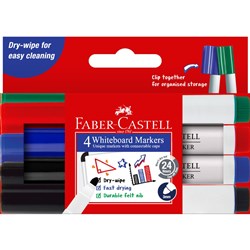 Faber-Castell Connector Marker Whiteboard Assorted Pack of 4