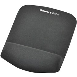 Fellowes Mouse Pad Wrist Rest Plush Touch Lycra Microban Graphite