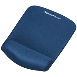 Fellowes Mouse Pad Wrist Rest Plush Touch Lycra Microban Blue