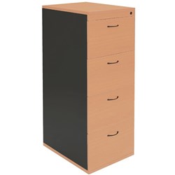 Rapid Worker Filing Cabinet 4 Drawer Lockable Beech & Ironstone