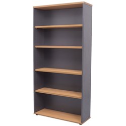 Rapid Worker Bookcase 1800H x 900W x 315mmD 4 Shelf Beech & Ironstone