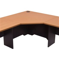 Rapid Worker Corner Desk Workstation Unit 900W x 900W x 600mmD Beech And Ironstone