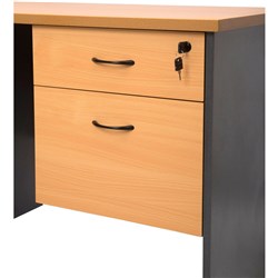 Rapid Worker Fixed Pedestal 1 Drawer 1 File Beech & Ironstone