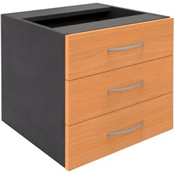 Rapid Worker Fixed Pedestal 3 Drawer Beech & Ironstone