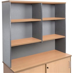 Rapid Worker Overhead Hutch 4 Shelves 1200mmW Beech & Ironstone