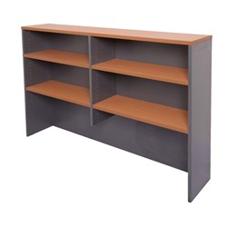 Rapid Worker Overhead Hutch 4 Shelves 1200mmW Cherry & Ironstone
