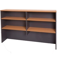 Rapid Worker Overhead Hutch 4 Shelves 1500mmW Beech & Ironstone