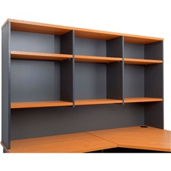 Rapid Worker Overhead Hutch 6 Shelves 1800mmW Cherry & Ironstone