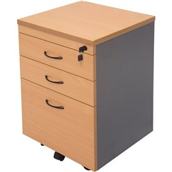 Rapid Worker Mobile Pedestal 2 Drawer 1 File Beech & Ironstone