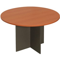 Rapid Worker Meeting Table 1200 Diameter Round Top Cherry & Ironstone