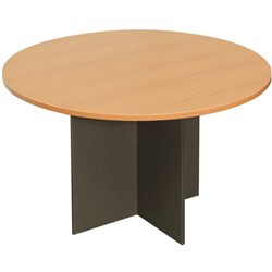 Rapid Worker Meeting Table 900 Diameter Round Top Beech & Ironstone