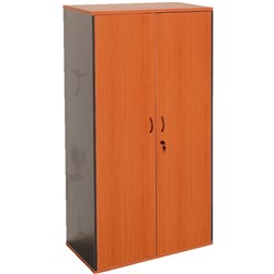 Rapid Worker Stationery Cupboard 1800H x 900W x 450mmD Cherry & Ironstone