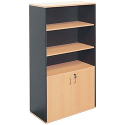 Rapid Worker Half Door Cupboard 1800H x 900W x 450D Beech & Ironstone