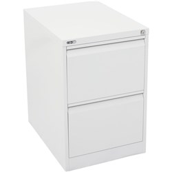 Go Steel 2 Drawer Filing Cabinet 705Hx460Wx620mmD White