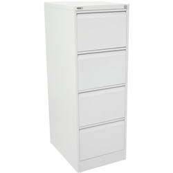Go Steel 4 Drawer Filing Cabinet 1321Hx460Wx620mmD White