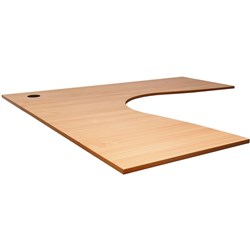 Cockpit Corner Melamine Desk Top Only 1500Wx1500Wx700D 25mm Thick Beech