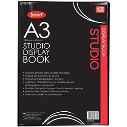 Jasart Studio Display Book A3 20 Pockets Black