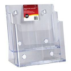 Deflect-O Brochure Holder A4 2 Tier Free Standing And Wall Mount