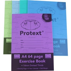 Protext Exercise Book A4 14mm Dotted Thirds 64 Page - Lion