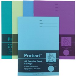 Protext Exercise Book A4 18mm Dotted Thirds 64 Page - Chicken