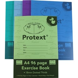 Protext Exercise Book A4 18mm Dotted Thirds 96 Page-Duck