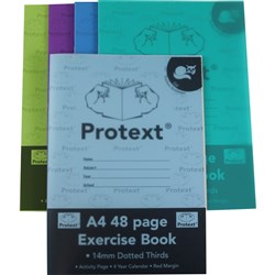 Protext Exercise Book A4 14mm Dotted Thirds 48 Page - Cat