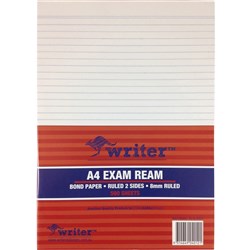 Writer A4 Exam Ream 8mm Ruled 500 Sheets