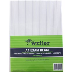 Writer A4 Writing Ream 14mm Dotted Thirds Landscape 500 Sheets