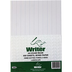 Writer A4 Writing Ream 18mm Dotted Thirds Landscape 500 Sheets