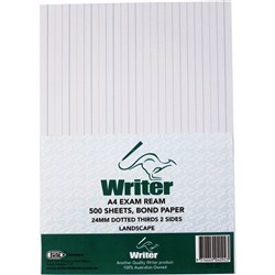 Writer A4 Writing Ream 24mm Dotted Thirds Landscape 500 Sheets