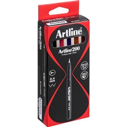 Artline 200 Fineliner Pen 0.4mm 8 Assorted Colours Pack Of 12