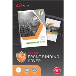 GBC Binding Covers A3 250 Micron Clear Pack of 25