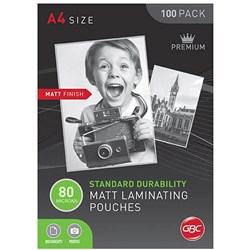 GBC Laminating Pouches A4 80 Micron Matte Pack of 100
