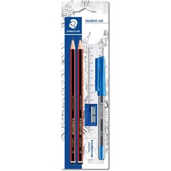 Staedtler 110 Tradition Student Set 2 Pencils, Eraser, Pen, Ruler, Sharpener Set