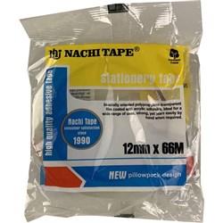 Nachi Stationery Tape 620 Transparent 12mmx66m Pack of 12