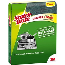 Scotch Brite Sponges Heavy Duty Foam Scrub Pack of 2