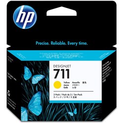 HP CZ136A 711 Ink Cartridge Pack of 3 Yellow