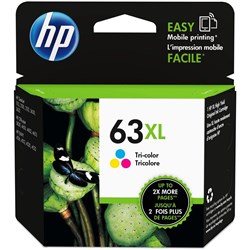 HP 63XL Ink Cartridge High Yield Tri-Colour F6U63AA