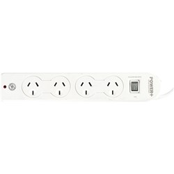 Powerplus 4 Outlet Powerboard Master Switch Surge And Overload Protection