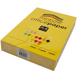 Rainbow Office Copy Paper A4 80gsm Yellow Ream of 500