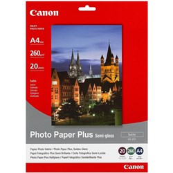 Canon SG201 A4 260Gsm Semi-Gloss Photo Paper Pack of 20