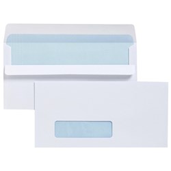Cumberland 11B Envelopes 90x145mm Self Seal Window Face Secretive White Box Of 500